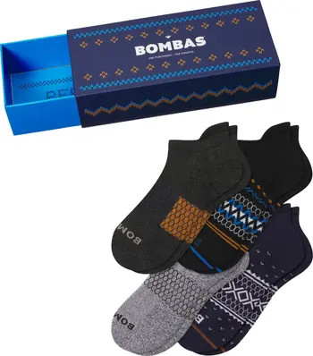 Assorted 4-Pack Fair Isle & Heathered Ankle Socks Gift Box | Nordstrom