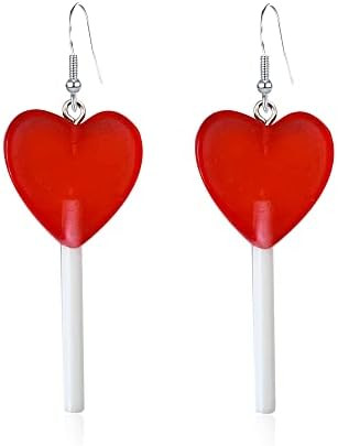 Transparent Heart Shape Lollipop Earrings Cute Candy Dangle for Women Resin Heart 80s 90s Earring... | Amazon (US)