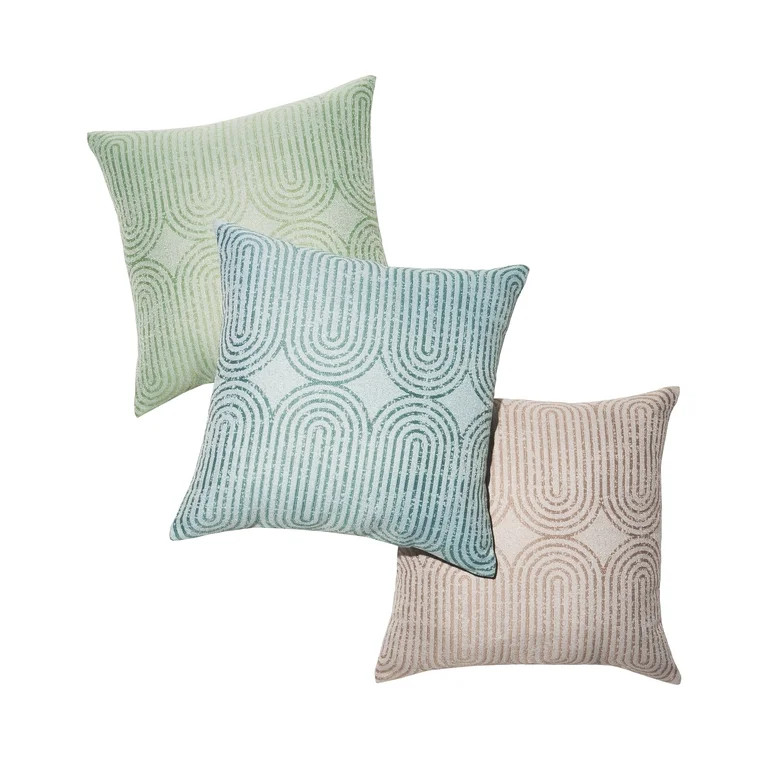 Beautiful 18" x 18" Decorative Outdoor Pillow by Drew Barrymore, Stone | Walmart (US)