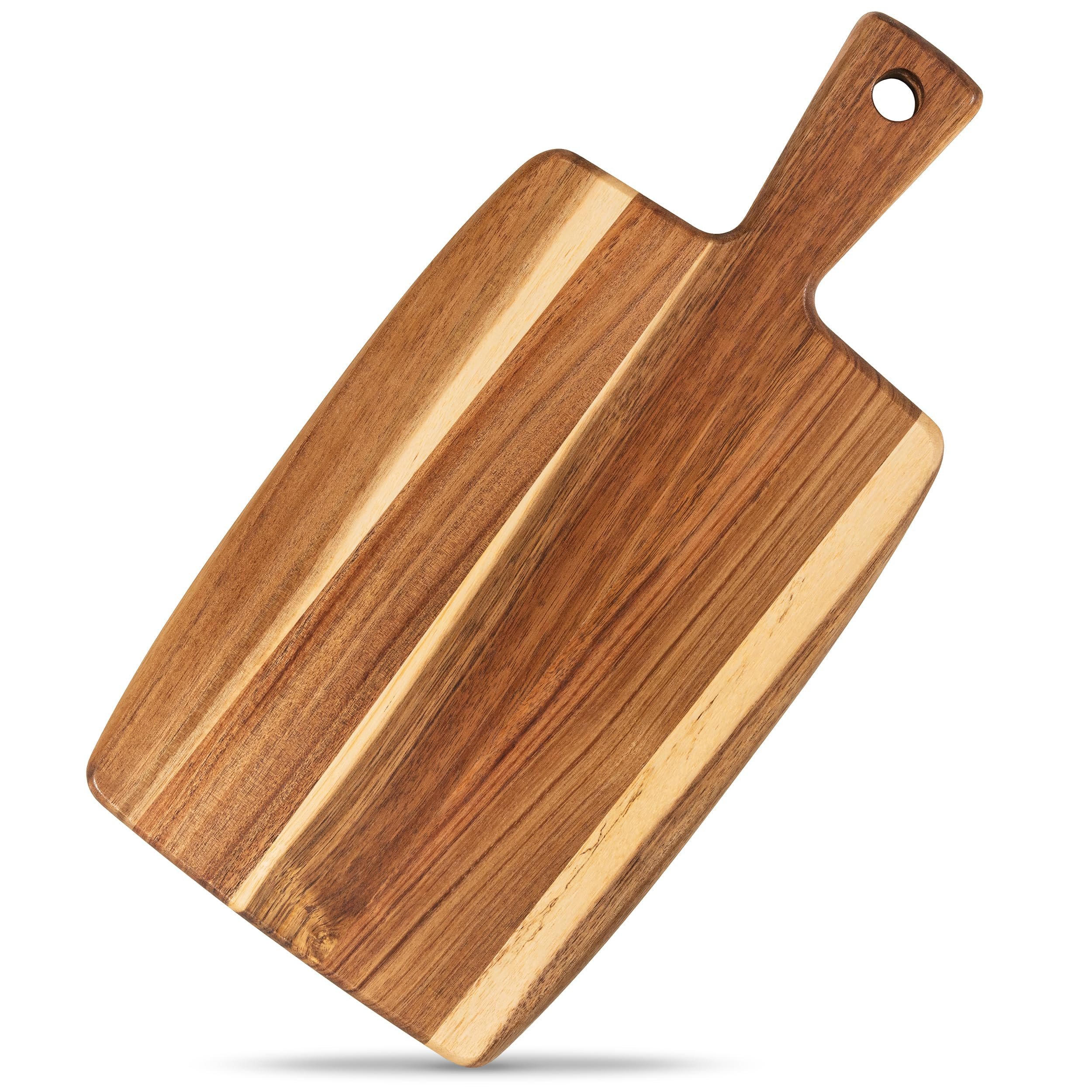 Acacia Wood Cutting Board and Chopping Board with Handle for Meat, Cheese Board, Vegetables, Brea... | Amazon (US)