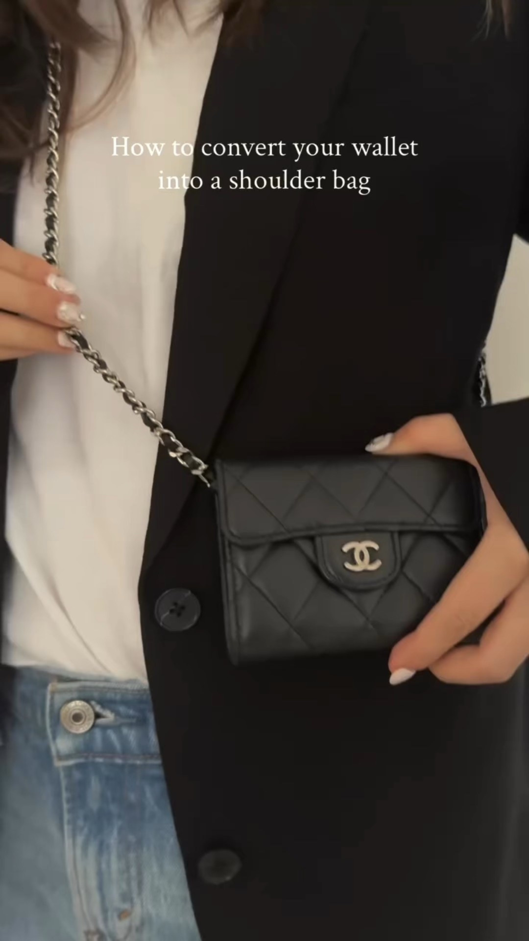 How to convert your wallet into a small bag. So easy to repurpose 🖤

#LTKbag #LTKpetite #LTKstyletip
