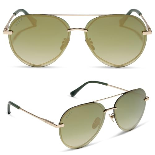 DIFF Lenox Oversized Aviator Polarized Womens Sunglasses, Green Gradient | Amazon (US)