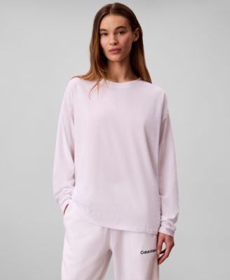 Calvin Klein Performance Women's Classic-Fit Long-Sleeve T-Shirt - Powder Pink | Macy's