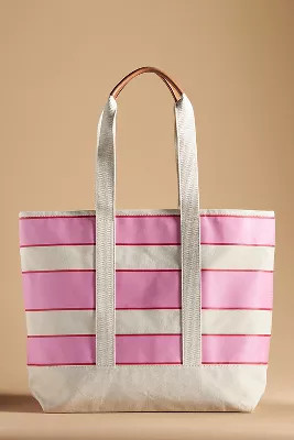 Maeve Striped Canvas Tote | Anthropologie (US)