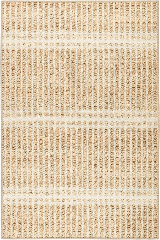 Dash and Albert Arbor Machine Washable Area Rug - 2.5' x 8' Runner Neutral Stripe Washable Accent... | Amazon (US)