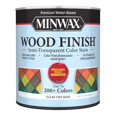 Minwax  Wood Finish Water-Based Clear Tint Base Semi-Transparent Tintable Interior Stain (1-Quar... | Lowe's
