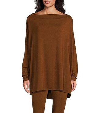 Bryn Walker Dimitri French Terry Boat Neck Long Dolman Sleeve Tunic - XXS | Dillard's