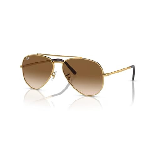 Ray-Ban New Aviator RB3625 001/51 58MM Arista Gold/Light Brown Gradient Aviator Sunglasses for Men for Women +Bundle with Accessory Eyewear Kit | Amazon (US)