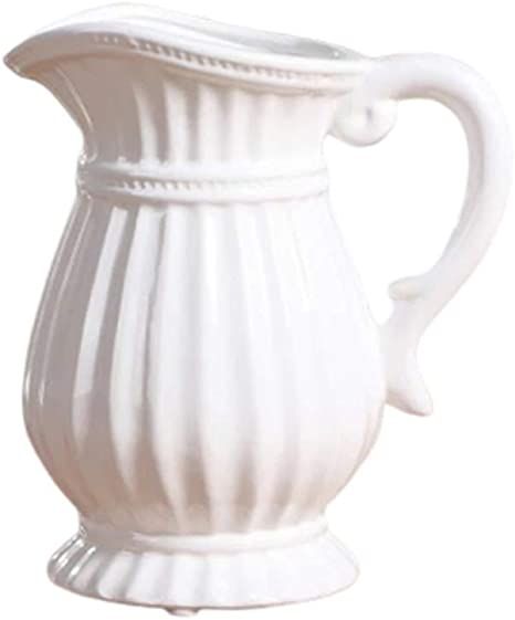 Garneck Water Pitcher,Ceramic Flower Vase, Flower Pot for Fresh Bouquet, French Country Flower Ho... | Amazon (US)
