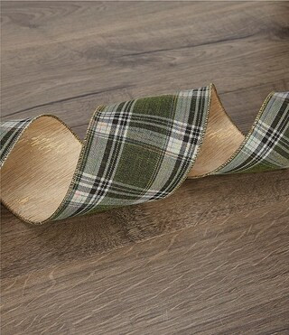 Southern Living Evergreen Collection 4" Green Plaid Decorative Ribbon | Dillard's | Dillard's