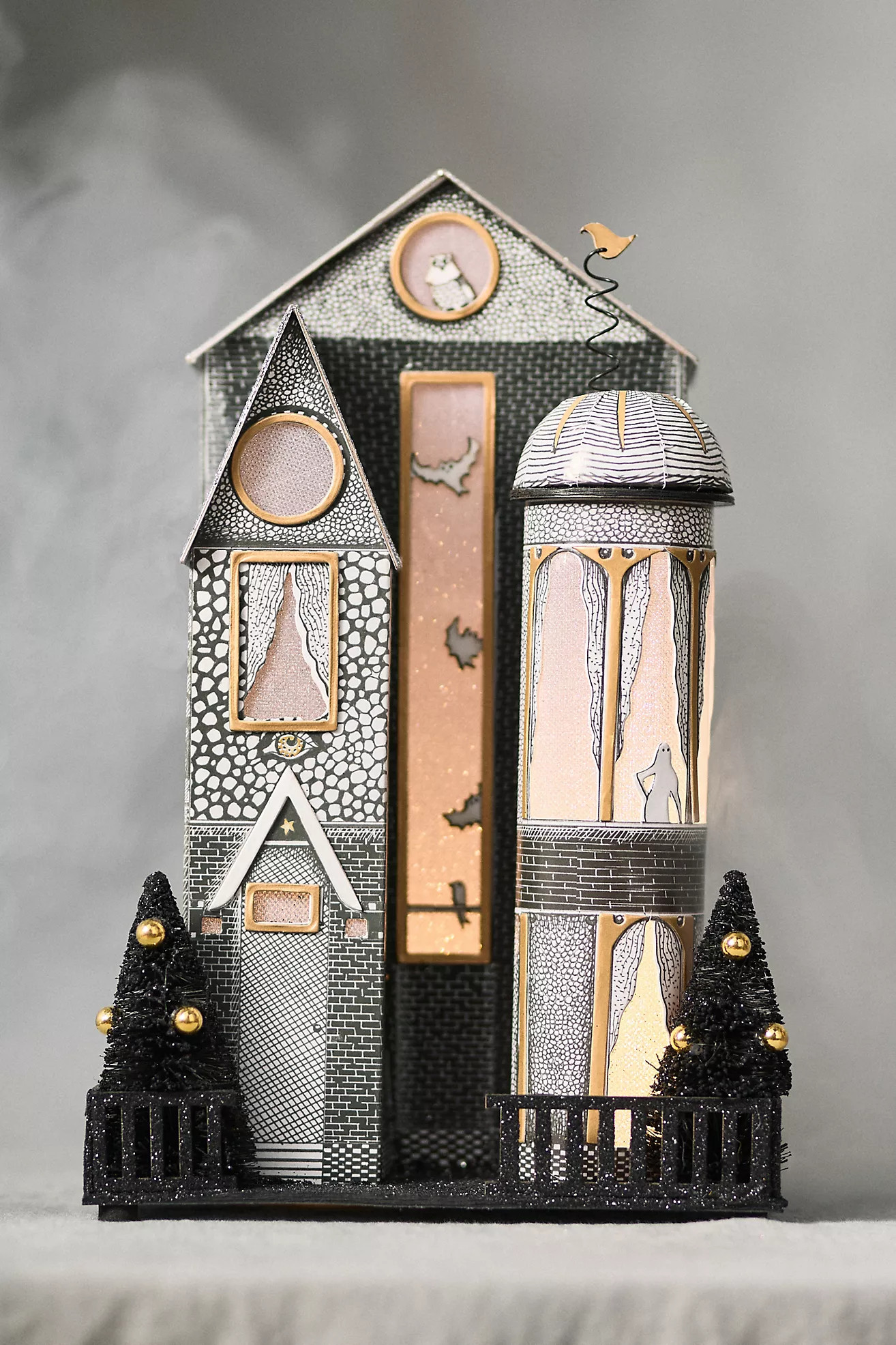 Florence Balducci Black Cat Light-Up Paper House | Anthropologie (US)