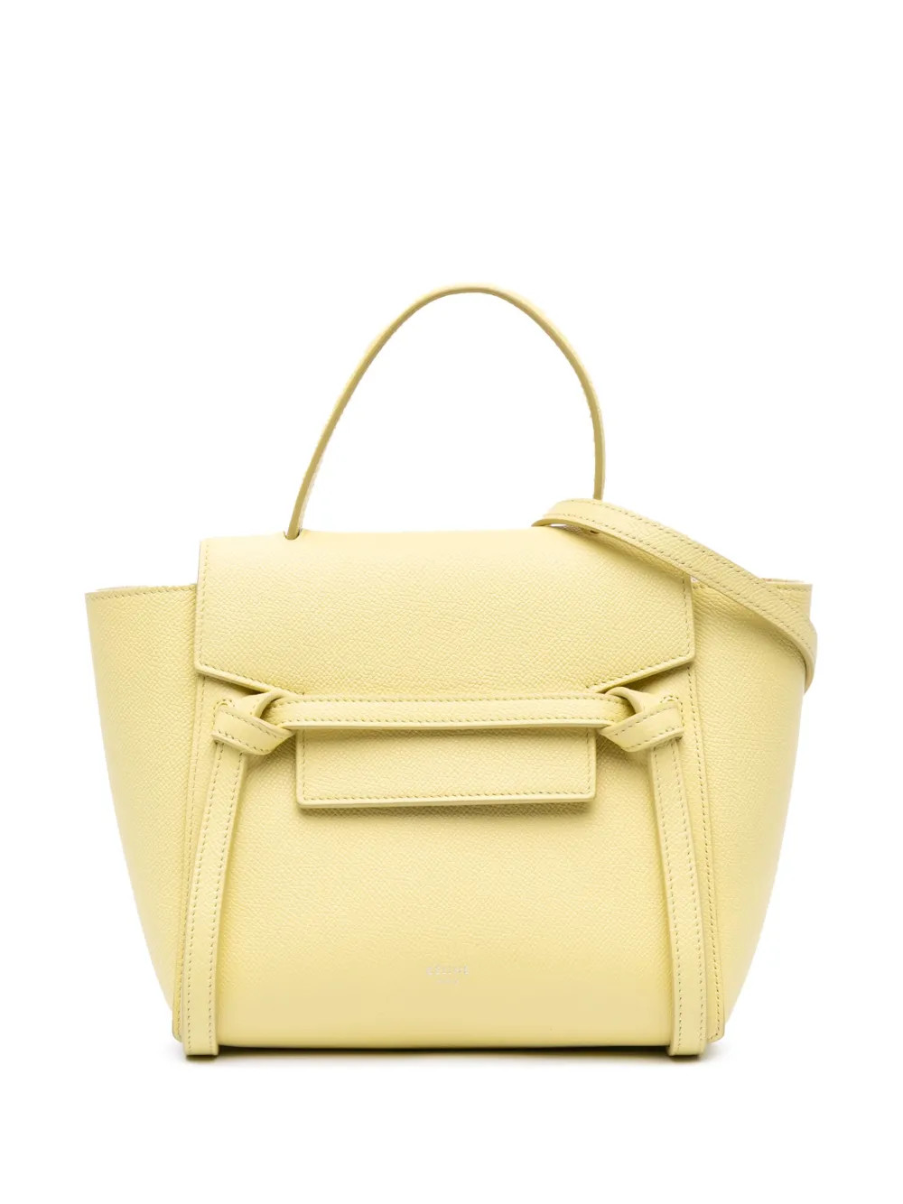Celine Pre-Owned 2018 Nano Grained Calfskin Belt Bag Satchel | Yellow | FARFETCH AU | Farfetch Global