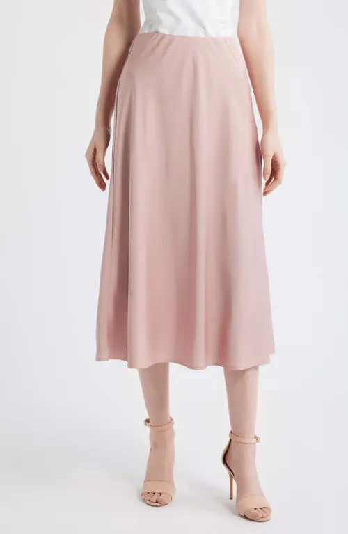 Tahari ASL Satin Midi Skirt in Rose Petal at Nordstrom, Size 14 | Nordstrom