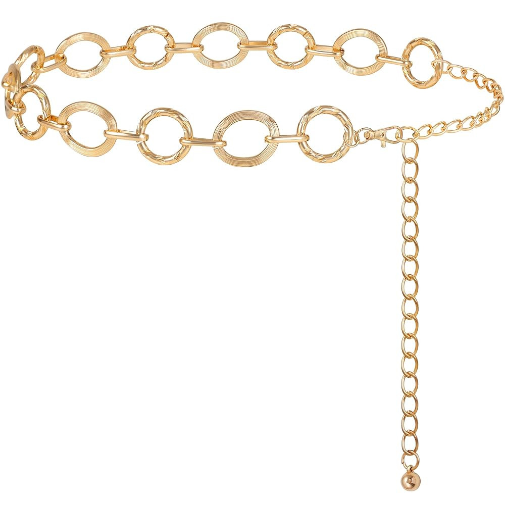 FIORETTO Chain Belts for Women Fashion Metal Waist Chain Chunky Belts for Dresses Jeans | Amazon (US)