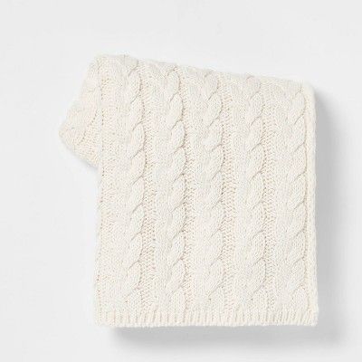 Solid Chunky Cable Knit Throw Blanket - Threshold™ | Target