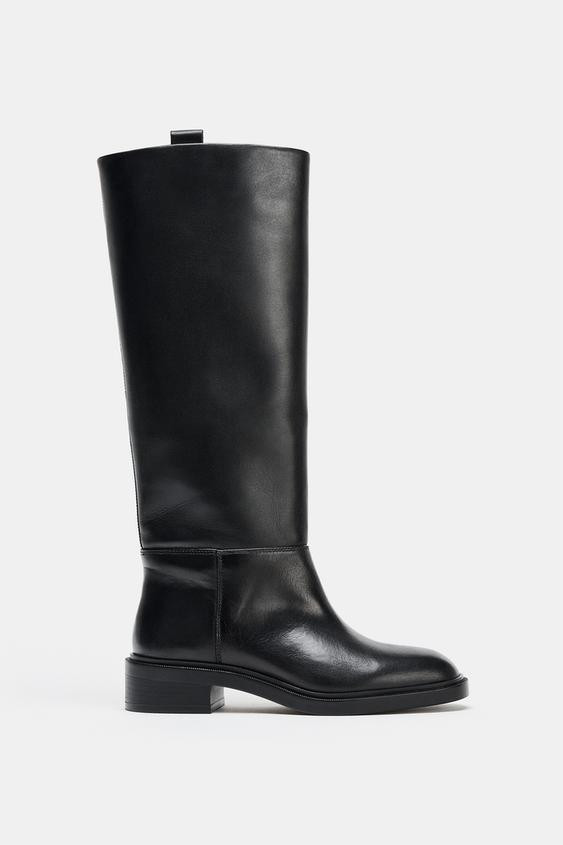 LEATHER RIDING BOOT | Zara UK