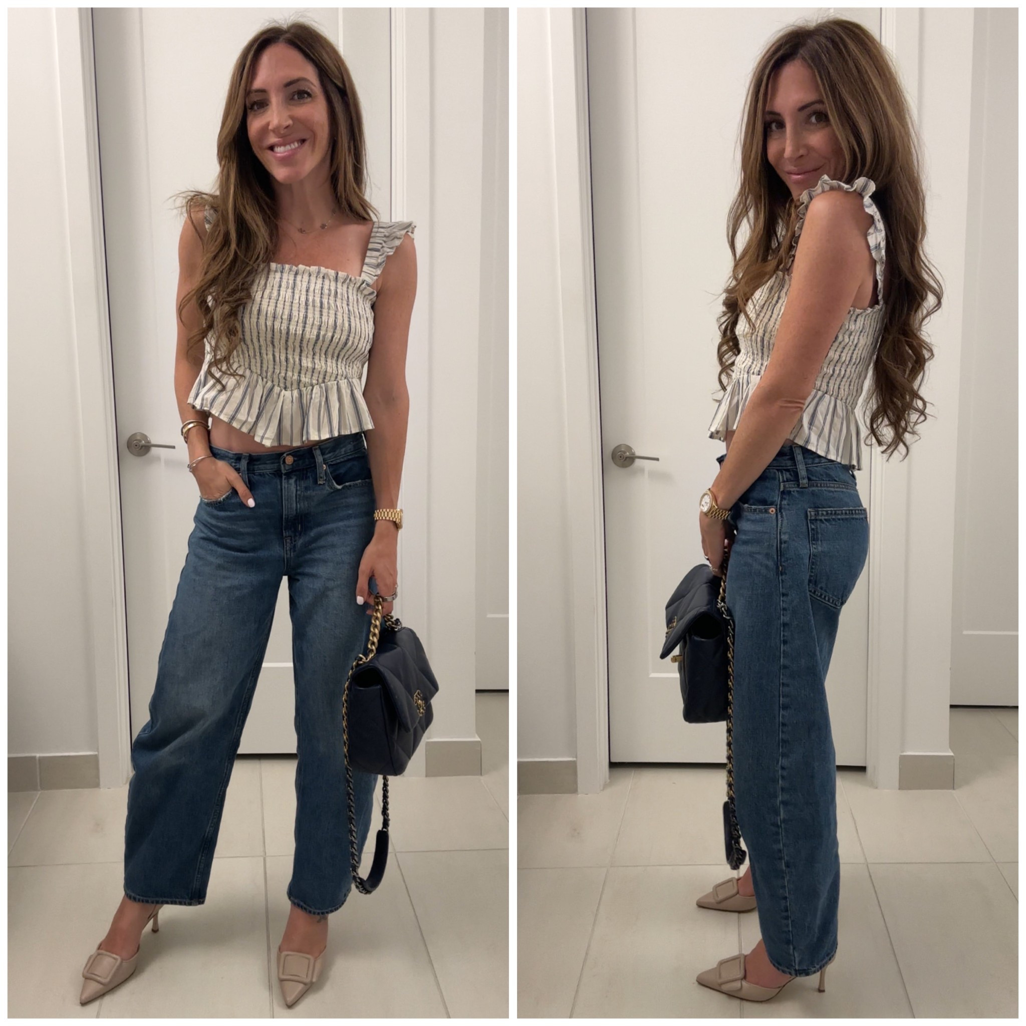 Never met a forgiving crop top until now. So cute!

Wearing smocked crop top, barrel jeans, tan sling back pumps, navy chanel 19

#LTKStyleTip #LTKFindsUnder100 #LTKSeasonal
