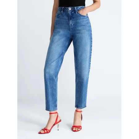 Devil Wears Prada Scoop Collection Women s and Women s Plus Crease Barrel Jeans 26.5 Inseam Sizes 0-26W | Walmart (US)