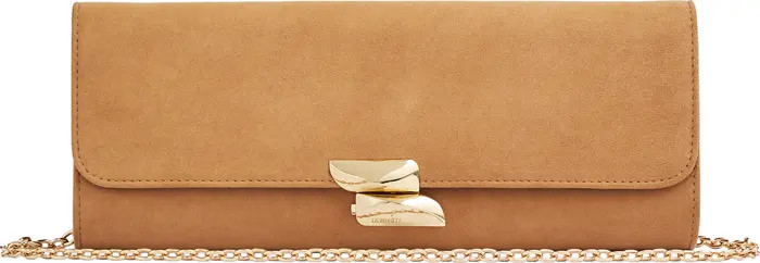 LK Bennett Florence Curve Flap Leather Clutch | Nordstrom | Nordstrom