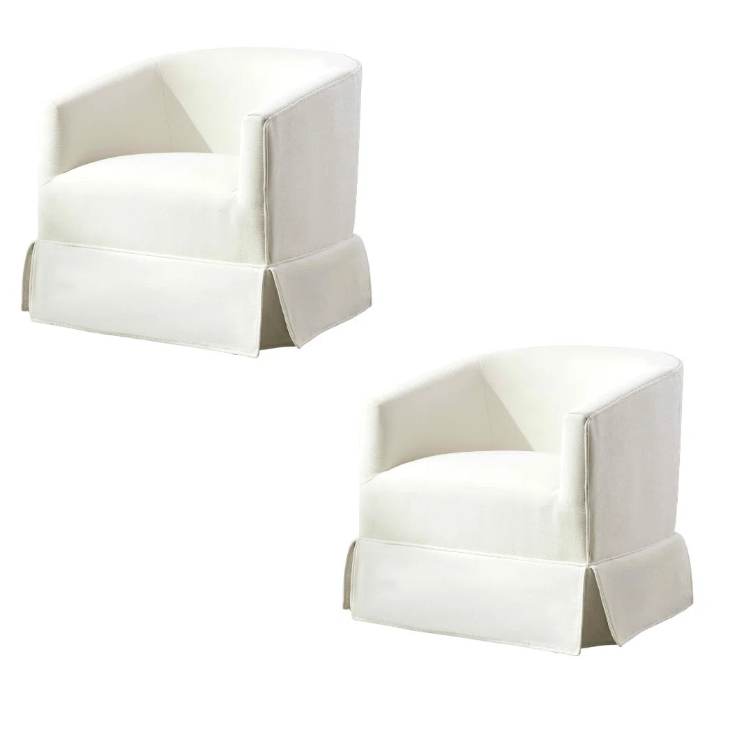 Upholstered Swivel Barrel Chair Set Of 2 | Wayfair North America