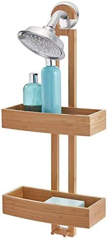 iDesign Formbu Bamboo Hanging Shower Caddy for Shampoo, Conditioner, and Soap with Hooks for Razo... | Amazon (US)