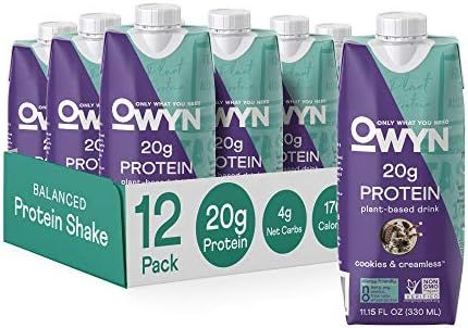 Owyn Plant Based Protein Shake, 20g Vegan Protein with Organic Pumpkin Seed, Flax & Pea, Prebioti... | Amazon (US)