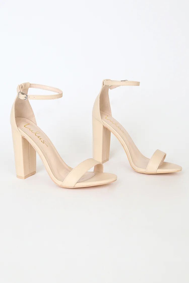 Taylor Naked Vanilla Ankle Strap Heels | Lulus (US)