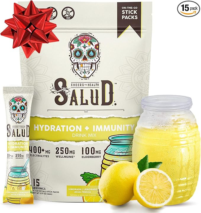 Salud 2-in-1 Hydration Packets + Immunity Electrolytes Powder, Lemonade - Agua Fresca Drink Mix, ... | Amazon (US)