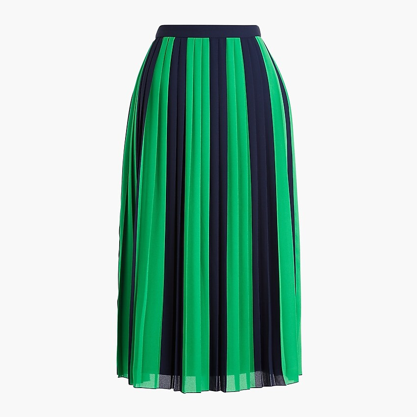 Striped pleated midi skirt | J.Crew Factory