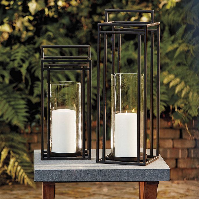 Theo Glass and Iron Candle Lantern | Ballard Designs, Inc.