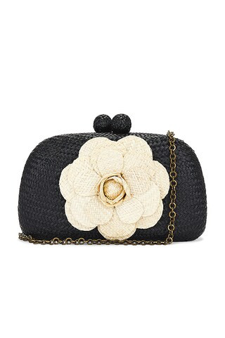 Serpui Mia Camelia Buntal Clutches in Black & Sand from Revolve.com | Revolve Clothing (Global)