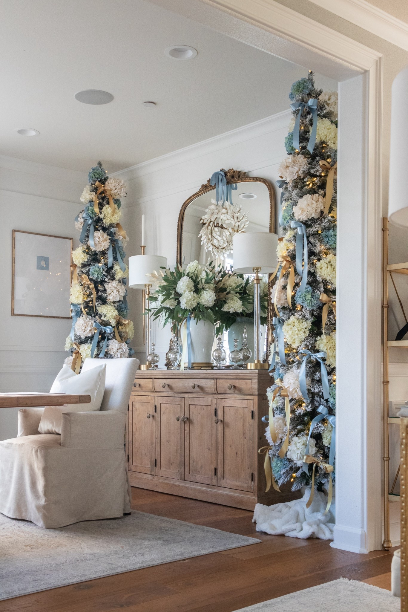 Shop my Christmas dining room here🤍 holiday winter home decor, blue and white pencil tree, flowers, floral arrangement sale alert

#LTKHome #LTKSeasonal #LTKFindsUnder50