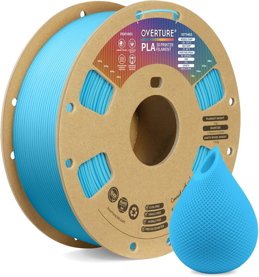 OVERTURE PLA Filament 1.75mm, Neatly Wound 3D Printer Filament 1kg Spool (2.2lbs), Dimensional Ac... | Amazon (US)