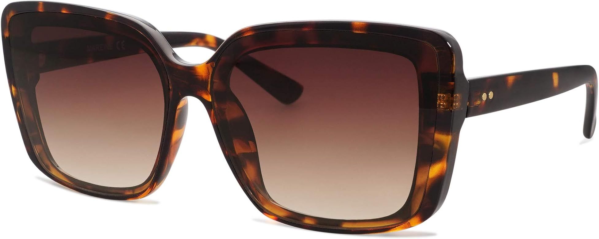 AMOMOMA Trendy Square Oversized Sunglasses For Women,Vintage Designer Luxury Flat Lens Sun Glasse... | Amazon (US)
