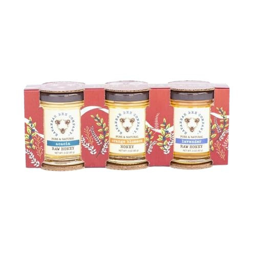 Savannah Bee Company Artisanal Honey Sampler - Premium Acacia, Orange Blossom, and Lavender Varietals - Perfect Gourmet Gift Set | Amazon (US)