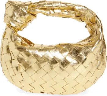Bottega Veneta Mini Jodie Intrecciato Metallic Leather Top Handle Bag | Nordstrom | Nordstrom