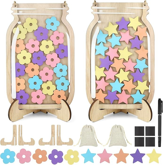 clelize 2 Pack Star Reward Jar System, Magnetic Reward Jar, Star & Flower Reward Jars for Kids, R... | Amazon (US)
