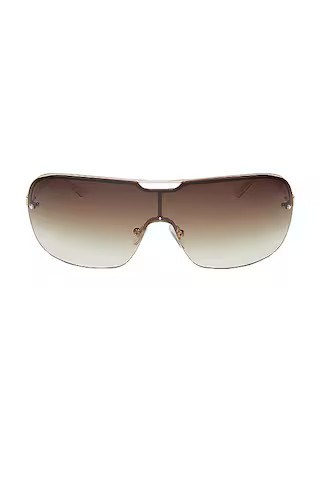 dime optics X Rissa G Bou G Sunglasses in Shiny Gold & Brown Gradient from Revolve.com | Revolve Clothing (Global)