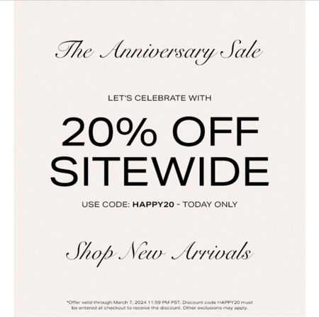 Revolve anniversary sale
Discount code : HAPPY20
Sitewide sale
20% off sitewide
One day only
FWRD revolve
On sale
20% off of everything
Agolde
Lovers and friends
Le specs
Superdown
Steve Madden
Tony Bianco
Free people
•
Easter dress
Living room decor
Spring outfit
Resort wear
Home
Vacation outfits
Date night outfits
Dress
Wedding guest
Cocktail dress
Jeans
Sneakers
Resort wear
Baby shower
Work outfit
Living room
Winter outfits
Bedding
Bedroom
Coffee table
Sweater dress
Boots
Gifts for her
Gifts for him
Gift guide
Sweater dress
Wedding guest dress
Fall fashion
Family photos
Fall outfits
Aritzia
Fall dresses
Work outfit
Fall wedding
Maternity
Nashville
Living room
Coffee table
Travel
Bedroom
Barbie outfit
Teacher outfits
White dress
Cocktail dress
White dress
Country concert
Eras tour
Taylor swift concert
Sandals
Nashville outfit
Outdoor furniture
Nursery
Festival
Spring dress
Baby shower
Under $50
Under $100
Under $200
On sale
Vacation outfits
Revolve
Cocktail dress
Floor lamp
Rug
Console table
Work wear
Bedding
Luggage
Coffee table
Lounge sets
Earrings
Bride to be
Luggage
Romper
Bikini
Dining table
Coverup
Farmhouse Decor
Ski Outfits
Primary Bedroom	
Home Decor
Bathroom
Nursery
Kitchen 
Travel
Nordstrom Sale 
Amazon Fashion
Shein Fashion
Walmart Finds
Target Trends
H&M Fashion
Plus Size Fashion
Wear-to-Work
Travel Style
Swim
Beach vacation
Hospital bag
Post Partum
Disney outfits
White dresses
Maxi dresses
Abercrombie
Graduation dress
Bachelorette party
Nashville outfits
Baby shower
Business casual
Home decor
Bedroom inspiration
Toddler girl
Patio furniture
Bridal shower
Bathroom
Amazon Prime
Overstock
#LTKseasonal #competition #LTKFestival #LTKBeautySale #LTKunder100 #LTKunder50 #LTKcurves #LTKFitness #LTKFind #LTKxNSale #LTKSale #LTKHoliday #LTKGiftGuide #LTKshoecrush #LTKsalealert #LTKbaby #LTKstyletip #LTKtravel #LTKswim #LTKeurope #LTKbrasil #LTKfamily #LTKkids #LTKhome #LTKbeauty #LTKmens #LTKitbag #LTKbump #LTKworkwear #LTKwedding #LTKaustralia #LTKU #LTKover40 #LTKparties #LTKmidsize #LTKfindsunder100 #LTKfindsunder50 #LTKVideo #LTKxMadewell #LTKSpringSale 

#LTKfindsunder100 #LTKSpringSale #LTKsalealert