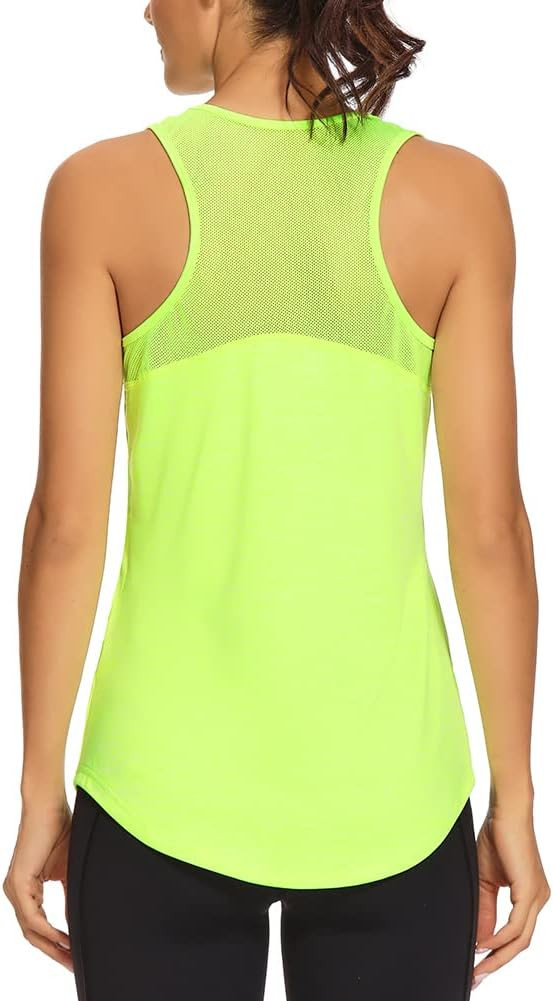 Quccefods Workout Tank Tops for Women Sleeveless Athletic Yoga Shirts Mesh Racerback Tank Tops Gy... | Amazon (US)