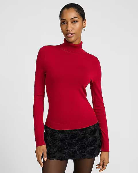 Silky Soft Fitted Turtleneck Sweater | Express