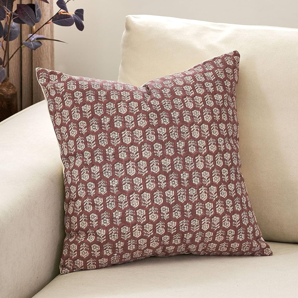 DOMVITUS 24x24 pillow covers, Floral Pillow Covers, Couch Pillows for Living Room, Decorative Far... | Amazon (US)