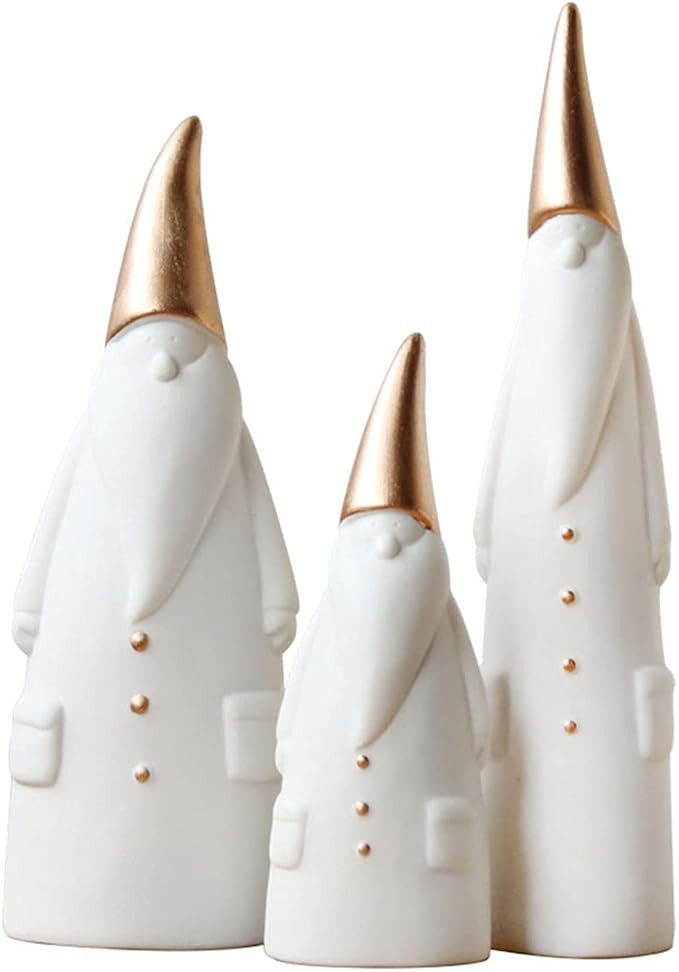 Ceramic Santa Claus Statue, Cute Statues, Father Christmas Figurines for Home Desk Shelf Decor/A ... | Amazon (US)