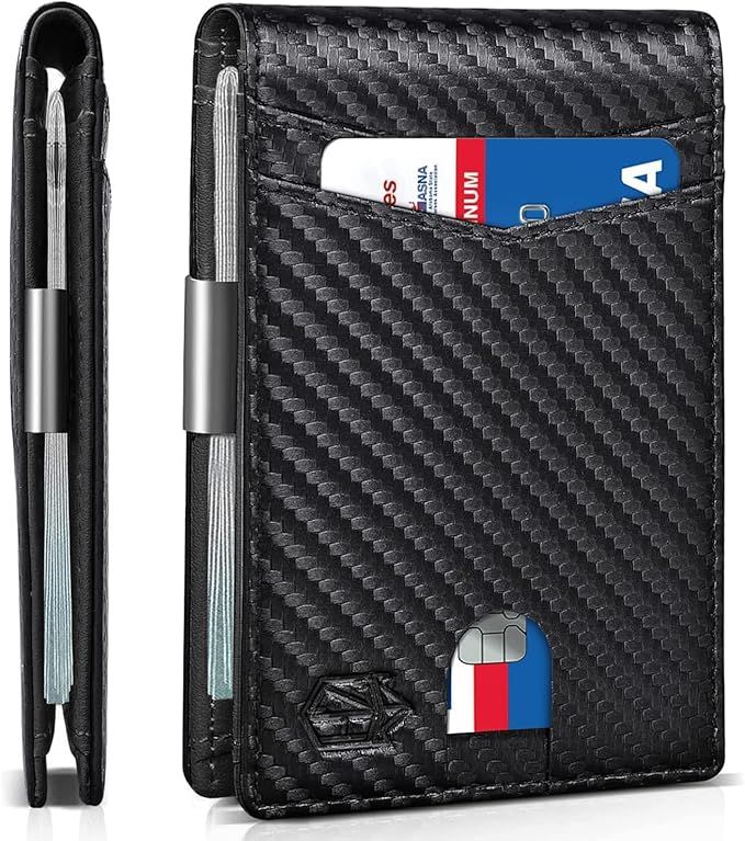 Zitahli Wallet for Men Slim with 12 Slots RFID Blocking Men's Front Pocket Wallet Black Bifold Wa... | Amazon (US)