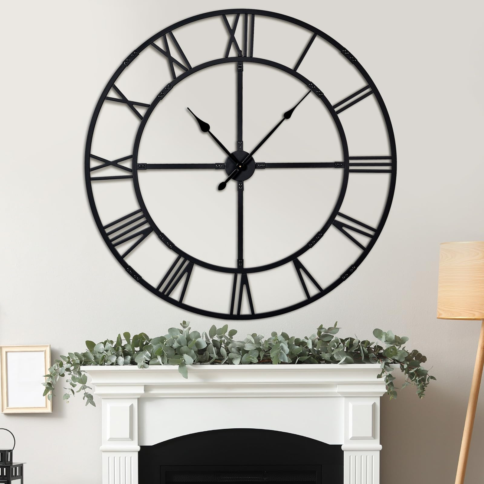 Oversized 48 inch Wall Clock for Living Room Decor – Extra Large Silent Non-Ticking Modern Farm... | Amazon (US)