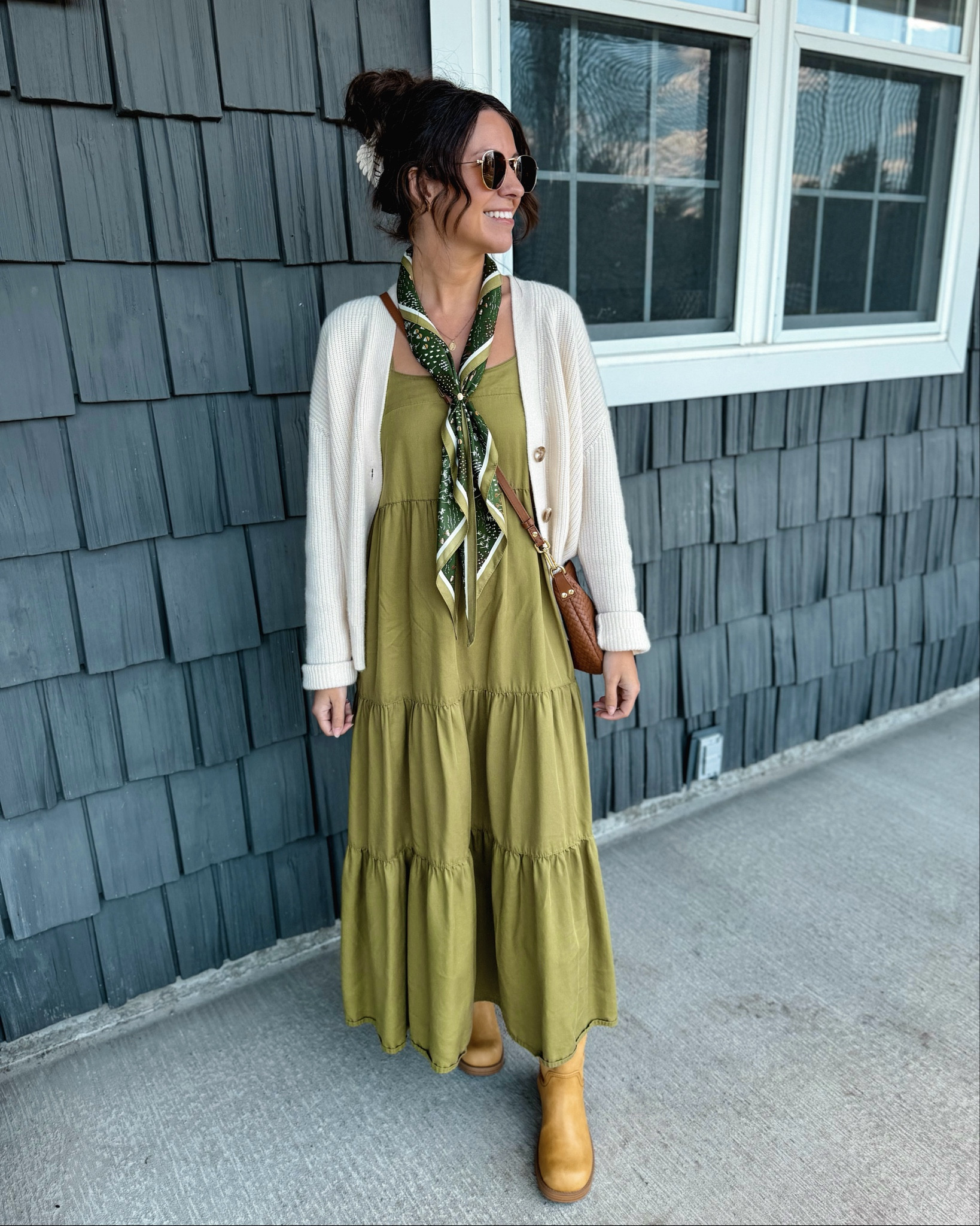 xs in my dress (I also own the mushroom brown), 6 in my tall boots, xs in my cashmere cardigan (also linked some similar ones!) 

#LTKgrwm #LTKPetite #LTKootd