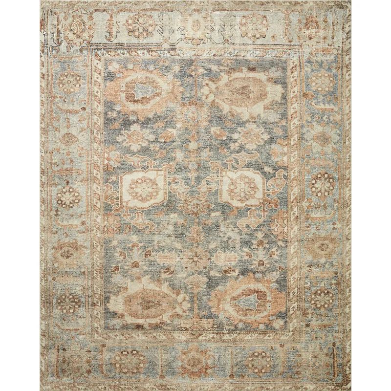 Margot Power Loom Performance Ocean/Spice Rug | Wayfair North America