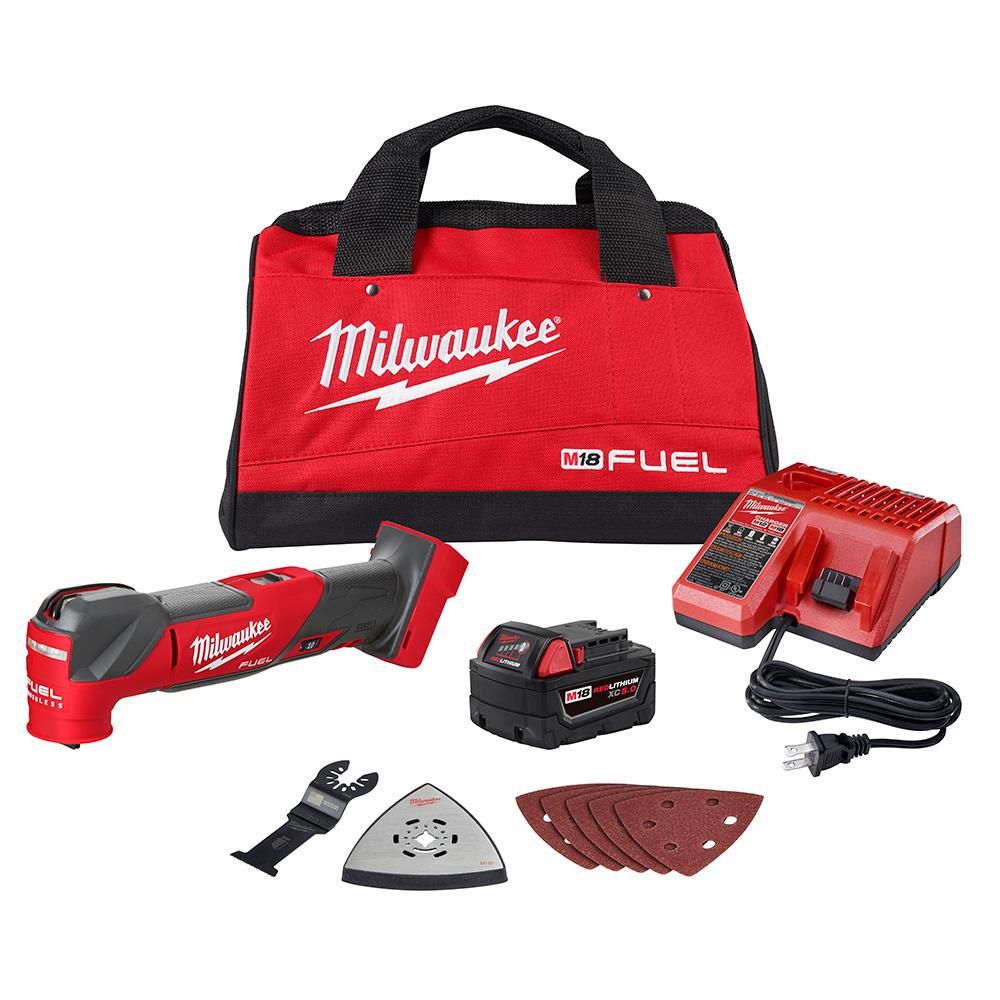 Milwaukee M18 FUEL 18-Volt Lithium-Ion Cordless Brushless Oscillating Multi-Tool Kit with one 5.0 Ah | The Home Depot