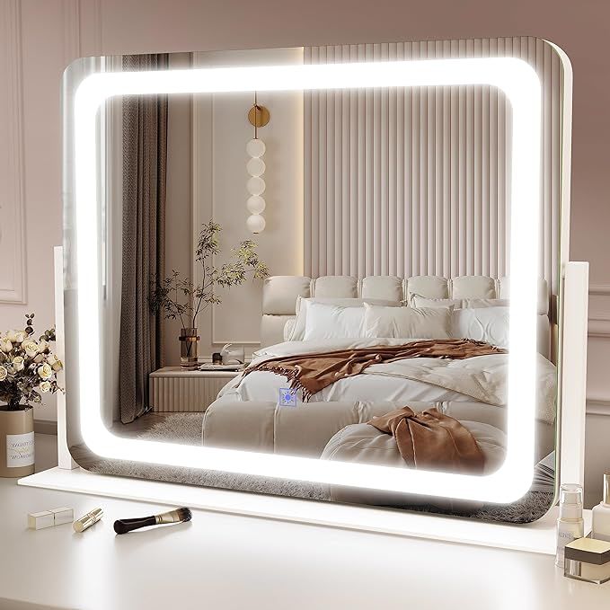 ROLOVE Vanity Mirror Makeup Mirror with Lights, Large Lighted Vanity Mirror, Light Up Mirror with... | Amazon (US)