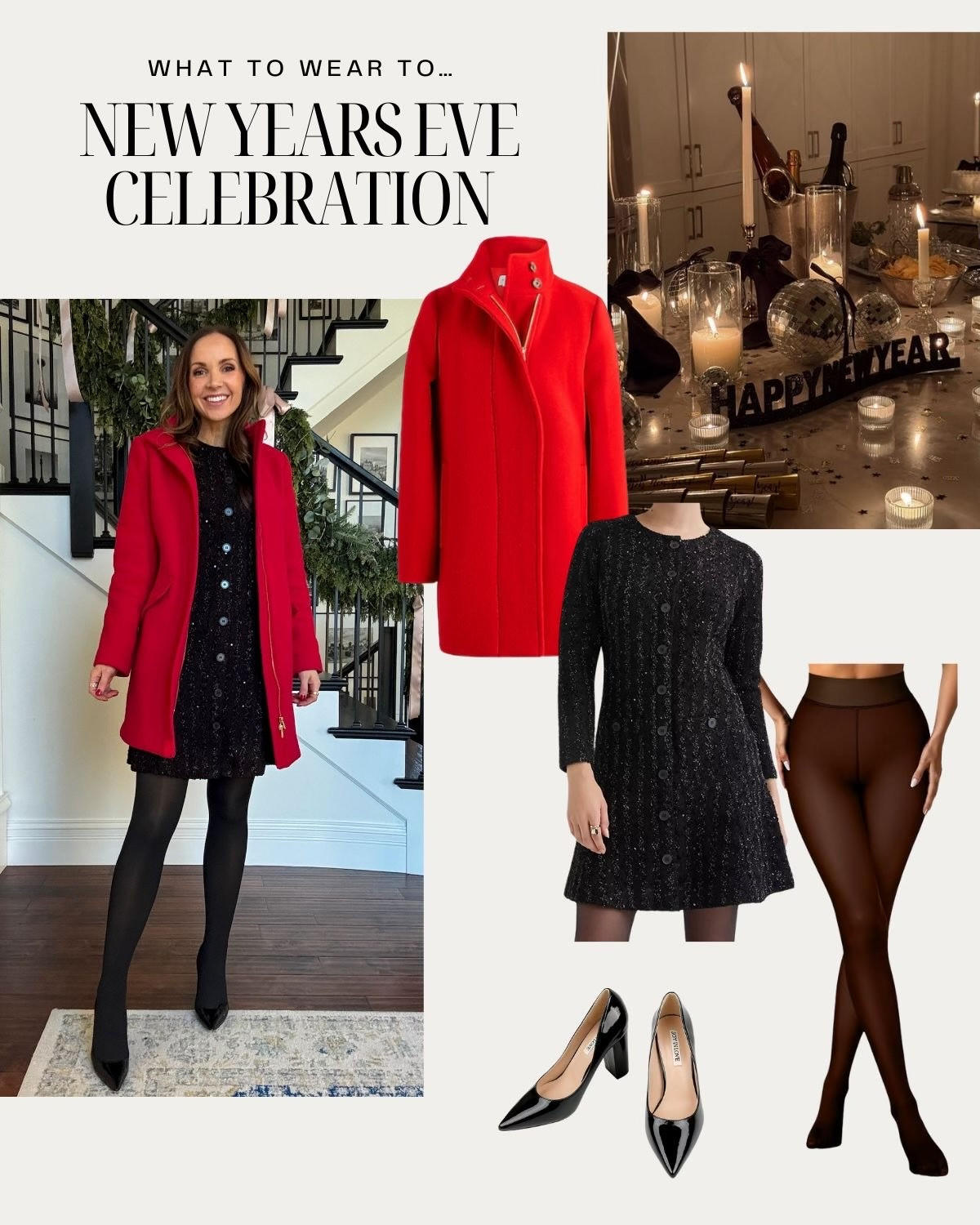 Festive New Years Eve Outfit inspiration 
@loft dress and @jcrew jacket 

#LTKHoliday #LTKootd